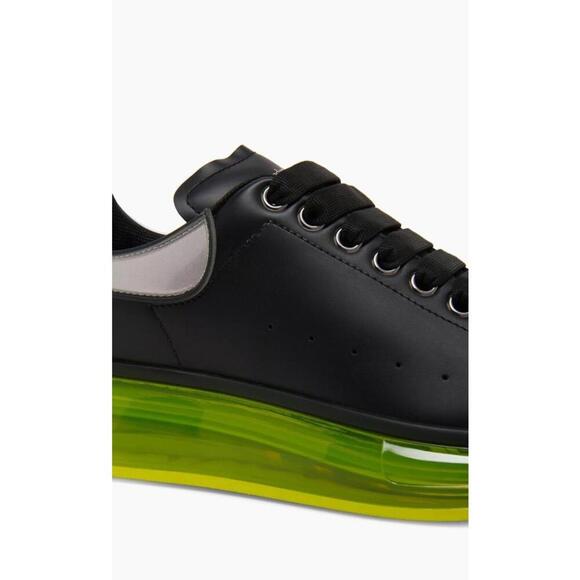$890 Alexander McQueen Oversized Low Top Clear Green, Black Leather Sneakers 41 main image 9